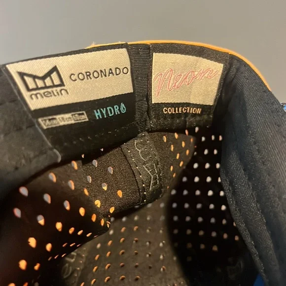 MELIN Men’s Coronado Fiesta Hydro Orange Hat Snapback One Size Fits most. - Picture 3 of 4
